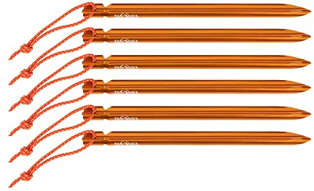 Tatonka Zelthering/Tent Peg Pro 15cm (6 Stück) - Ultraleichte Zeltheringe aus Aluminium und mit Y-Profil - 19 cm lang und in gut sichtbarem Orange - Im 6er-Pack