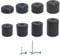 Marcopol (Pack of 4 pcs) Black Furniture Legs, Height 40 mm, Round Ø 50 mm Furniture Feet, Material Plastic, Screws Included (4, Height 40 mm)