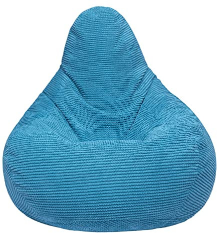 Loft 25 sitzsack Cord – Gaming sitzsack mit füllung, Komfortabler Bean Bag, sitzsack Erwachsene mit hohem Rücken,sitzsäcke,Bean Bag Chair Ergonomisches Design (Blaugrün, Sitzsack)