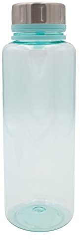 Steuber Trinkflasche Steel-Top 1000ml Kunststoff-Trinkflasche mit Edelstahldeckel, hellblau