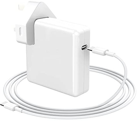 61W USB C Charger for MacBook Pro 13/14/ 15/16 inch, MacBook Air 2020/2019/ 2018, Compatible with iPad Pro 12.9/11 inch, HP, Lenovo, Fast Power Adapter, 2M USB C to C charging cable
