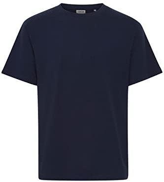 !Solid SDCadel Herren T-Shirt Kurzarm Shirt Basic Hochwertige Baumwoll-Qualität Rundhalsausschnitt Überschnittene Schultern Oversize Fit, Größe:L, Farbe:Insignia Blue (194010)