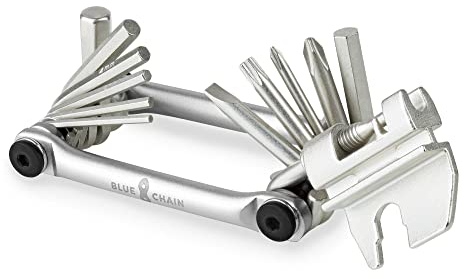 BLUECHAIN® Multitool Fahrrad 18-in-1 / kompaktes, leichtes Fahrrad Multifunktionswerkzeug/Fahrrad Reparaturset aus rostfreiem Stahl/Fahrrad Tool für Mountainbike & Rennräder