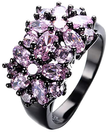TianWlio Elegantes lila einzigartiges Design Vintage Party Weihnachten Eheringe für Frauen Modeschmuck Christ Ringe Damen (Pink, 9)