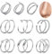 Kakonia 20G Nasenpiercing Ring 316L Edelstahl Doppel Nasenring Piercing Knorpel Reifen Septum Piercing Helix Tragus Lippenpiercing Spiral Nasenpiercing Nostril Piercing Ring, Silber