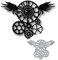Yeyert Punk Gear Flügelrahmen, Metall-Stanzformen, Uhr-Zahnrad-Rahmen, Stanzschablonen, für DIY-Einladungen, Karten, Scrapbooking, Album, dekorative Prägeschablonen, Kartenherstellung