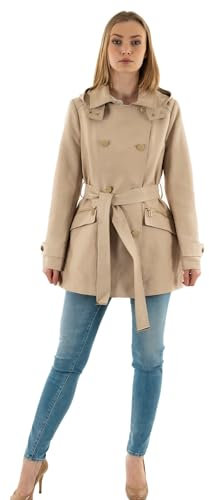 Morgan Femme Trench court à capuche 241-GLADIA Beige T36