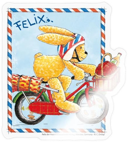 Felix Der Hase Fahrradausflug Briefmarke Sticker Aufkleber
