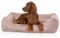 Knuffelwuff orthopädisches Hundebett aus Cord mit Handwebcharakter Nunavut M-L 85 x 63cm Rosa - Abnehmbarer Bezug - waschbar - für große, mittelgroße und kleine Hunde