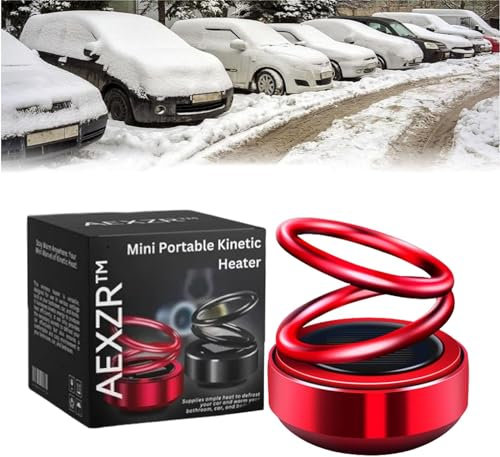 EXQST AEXZR Mini tragbare kinetische Heizung, 360 Grad drehbar, automatische kinetische Heizung, automatische rotierende Solar-Doppelring-Heizung für Auto und Zuhause