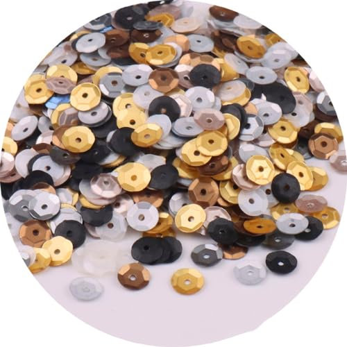 1 Pack Pailletten zum basteln,Pailletten 6mm,Lose Pailletten,Handwerk Pailletten Spangles,für DIY Basteln Kunsthandwerk,Kleidung,Nähen,Hochzeitsdekor,ca.1000 pro Paket,Gold und Silber gemischt