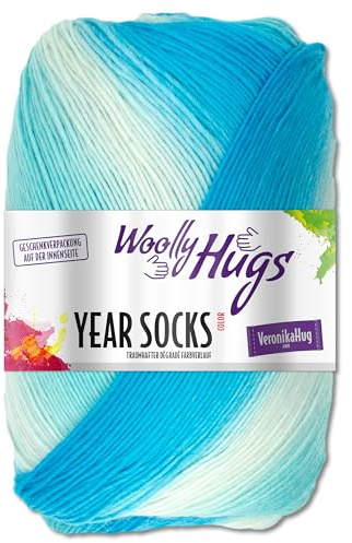 Frida's Wollhaus Woolly Hugs 100 g Year Socks Sockenwolle Sockengarn Farbverlauf 17 Farben (14 | Sommer)