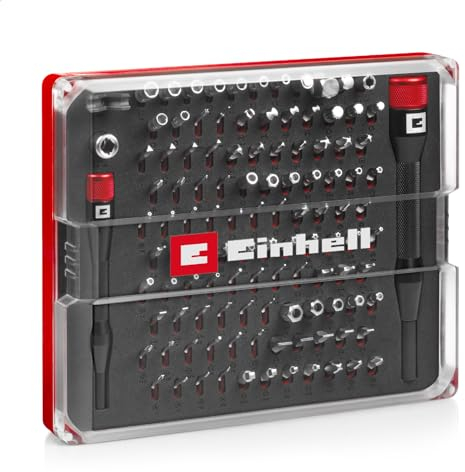Original Einhell 114-Piece Precision and Electronics Repair Set (Precision Bits, Hook Bit, Precision Sockets, Screwdriver Bit Holder, Adapter incl. Storage Box)