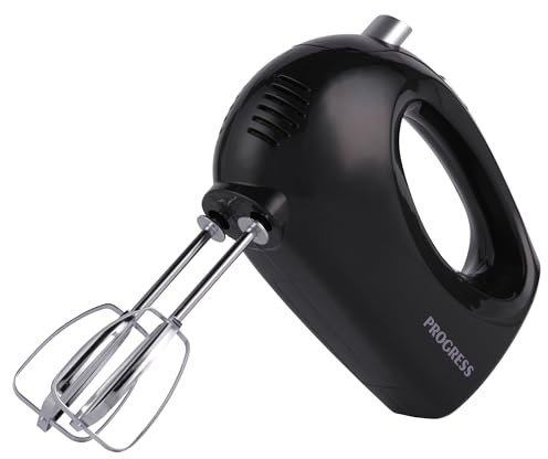Progress Mixeur à main, batteur électrique portatif avec 5 réglages de vitesse, fonction d'éjection pour un nettoyage facile, Parfait pour les pâte à biscuits et gâteaux, 250 W, Noir, EK5901PVDE