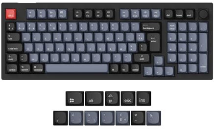 Keychron V5 Max Clavier Mécanique sans Fil Personnalisé, 2.4G Hz Bluetooth Cable Connection QMK/Via Programmable, Lumière RVB Hot-Swap Gateron Jupiter Banane Switch pour Mac/Windows/Linux FR Layout