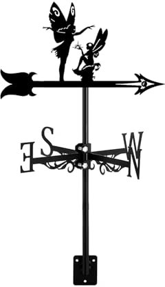 ZNEL Girouette Fée Belle Fille Girouette Métal Indicateur De Direction pour Montage Extérieur sur Le Toit Décorations De Ferme, De Cour, du Jardin Et du Belvédère Facile à Utiliser, A