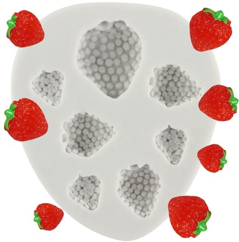 MINFEIDMS Stampi in Silicone a Forma di Fragola, Frutta, Fondente, Forme Silicone per Dolci, per Decorare Torte di Zucchero, Cupcake, Caramelle, Cioccolato, Pasta di Gomma, Argilla Polimerica