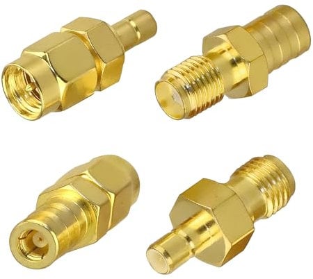 Futuhada SMB Female to SMA Female Connector, 4 Kit DAB Radio Antenna Adapter, RF Coaxial Connector for DAB Car Radio, Hand-held and Amateur Radios, Scanners, Transceivers