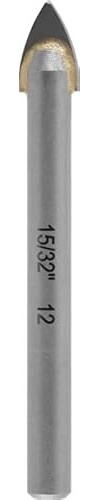 kwb Hartmetall-Glasbohrer, Ø 12 mm (Hartmetallplatte, Zentrierspitze, niedrige Drehzahl, Schneidöl, Rundschaft)
