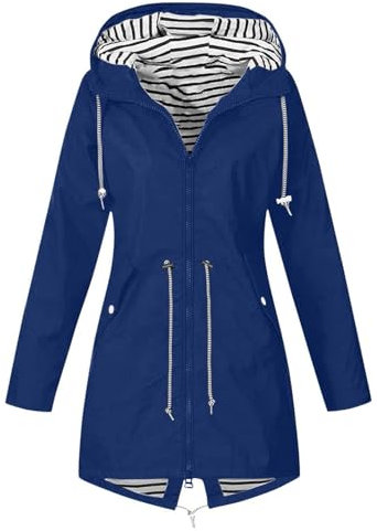 Manteau Imperméable Femme Grande Taille Veste Coupe-Vent avec Poches et Zippée Manteau Coupe-Vent de Couleur Unie À Capuche Imperméables pour Femmes Veste de Pluie Femme Vestes de Extérieur Blazer