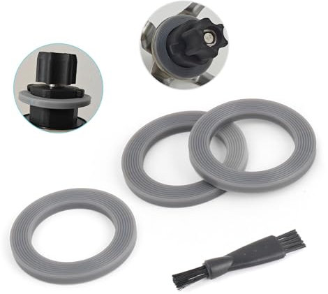 TGHongKy 3 Piezas Junta De Sellado De Cuchilla para Thermomix TM31/TM21 Robot De Cocina Accesorio Junta de Sellado para Cuchillo Sella Bien Y Viene con Cepillo De Limpieza(Gris)