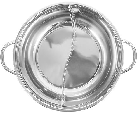 PRETYZOOM Olla Caliente Inoxidable Dividida Para Gas y Inducción Sabores Asas Resistentes