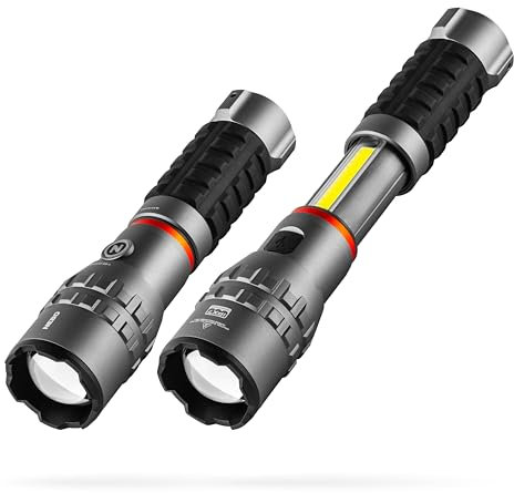 NEBO Slyde King 4K - 4000 Lumen wiederaufladbare Taschenlampe & 1000 Lumen Arbeitslicht - 7 Lichtmodi & Magnetfuß