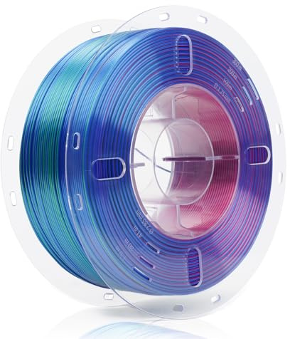 FilaBees Dreifarbiges PLA-Filament, 3D-Drucker-Filament, 1,75 mm, glänzende Seide, mehrfarbig, dreifarbig, PLA, 1 kg, glatte und seidige Textur, 3D-Druck-Filament, Seiden-PLA, Rot, Blau, Grün