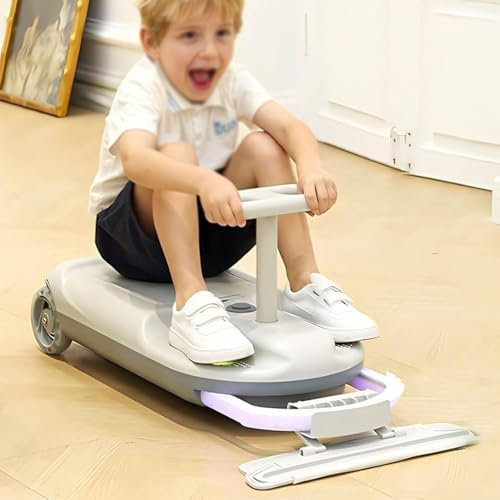 Cleaning Go Kart for Kids, Electric Go Cart with Floor Cleaning Feature, Large Storage - Indoor/Outdoor Kids Go Kart, 5 Adjustable Speeds, Glowing Wheels & Storage, Ages 3+
