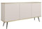 3E 3xE living.com Beige Kommode mit schwarzen Beinen und goldenen Elementen, 160x85x39 cm