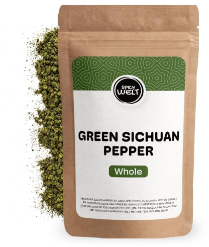 Spicy Welt Pepe di Sichuan Verde Intero (100g) – Bacche Hua Jiao per Pesce, Pollo, Wok e Salse Asiatiche | Aroma Agrumato e Frizzante | 100% Naturale, Senza Additivi
