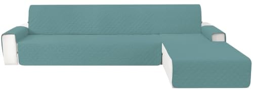 CYCMACO rutschfest Couch Überzug L Form 3 Sitzer, Hellblau | Rechts/Links Reversibel Couch Überzug Ecksofa, rutschfest Couchbezug L Form Mit Armlehne, Universal, Für Hund Katze