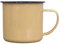 17 oz Enamel Camping Coffee Mugs Drinking Tea Cups with Handle White Metal Mug Portable Vintage Round Cup for Picnic Travel Home (Yellow, A)