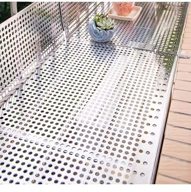 Lámina perforada, placa de respaldo antirrobo for ventanas, placa perforada de acero inoxidable, for balcones, barandillas, escaleras, jardines y ventanas.(75cmx1mm)