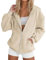 Generisch Sweatjacke Damen Mit Kapuze Hoodie Jacke Oversize Zipper Sportjacke Frauen Langarm Kapuzenjacke Sweatshirt-Jacke Leichte Hoodies Sportjacken Damen-Jacken Casual Style Bomberjacke
