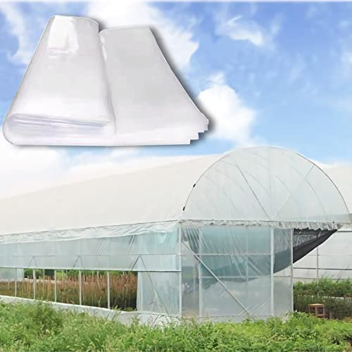 Lámina de polietileno transparente resistente al agua de 5 x 10 m, cubierta de plástico de 120 micras de grosor para túneles de polietileno, pintura agrícola y resistente al polvo del suelo, calidad