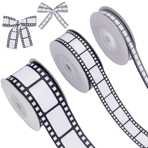 FINGERINSPIRE 3 Rotolo Nastri per Pellicola 27m Nastri per Film 10/22/38mm Bordo per Pellicola in Bianco e Nero 9m in Rotolo per Feste A Tema Teatrale Fai da Te Artigianato Decorazione per Eventi