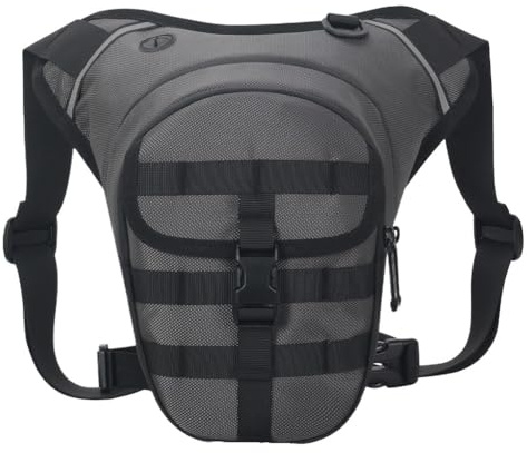 Motorcycle Waist Leg Bag Motorcycle Leg Bag Hip Bum Thigh Large Capacity for Cycling Riding(Grey)