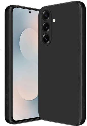 Liquid Silicone Case for Samsung Galaxy S25 FE Case, [Camera Protection] Silky-soft touch Phone Case for Samsung S25FE Cover with Microfiber Lining, Black