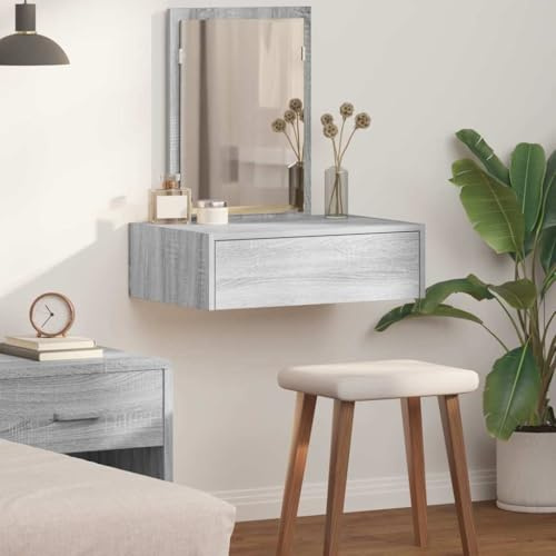 LLEZKBR Cabinets & Storage-Vanity Units -Dressing Table with Drawer Grey 60 x 40 x 70 cm Engineered wood