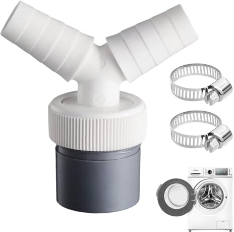 Lot de 3 adaptateurs en Y pour machine à laver - Double raccord - Avec collier de serrage - Embout d'entrée de 18 à 24 mm et tuyau de sortie de 40 mm - Pour lave-vaisselle, machine à laver et