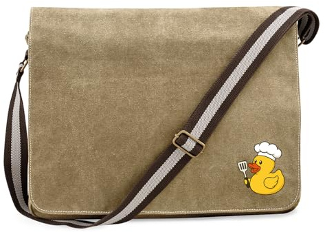 Huuraa Umhängetasche Quietscheente Küche Comic Gummiente 14 Liter Sahara Canvas Laptoptasche Geschenkidee