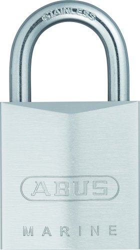 ABUS Marine Vorhängeschloss 75IB/40 - Gleichschließend, Sicherheitslevel 6 | Wetterfester Messing-Schlosskörper mit Nickel-Beschichtung, Edelstahlbügel, Schließung 7342, inkl. 2 Wendeschlüssel
