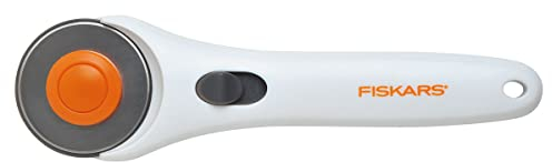 Fiskars Stick Rotary Cutter, Ø 45 mm, For Right- and Left-handed Users, Orange/White/Grey, 1003736