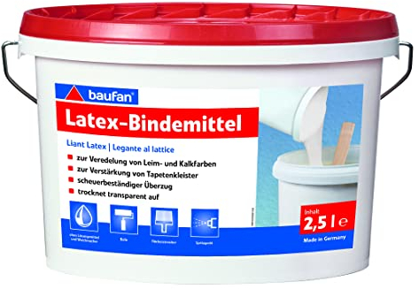 Baufan Latex Bindemittel 2,5l I Transparentes Latex-Bindemittel verbessert Leimfarben I Latex Tapetenüberzug ohne Lösungsmittel & Weichmacher