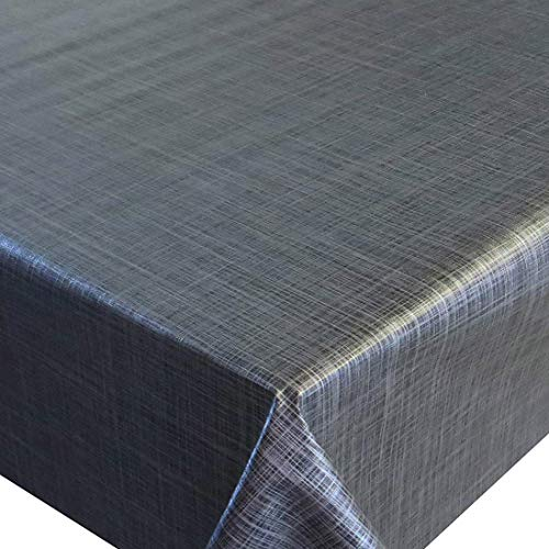d-c-fix Wachstuch Wachstischdecke Tischdecke Gartentischdecke Leinen Look Grau Anthrazit Breite & Länge wählbar 120 x 210 cm Eckig abwaschbar