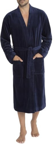 CALIDA After Shower Peignoir Bien-être avec Doublure en éponge Hommes, en éponge absorbante et Velours Doux, avec Poches appliquées