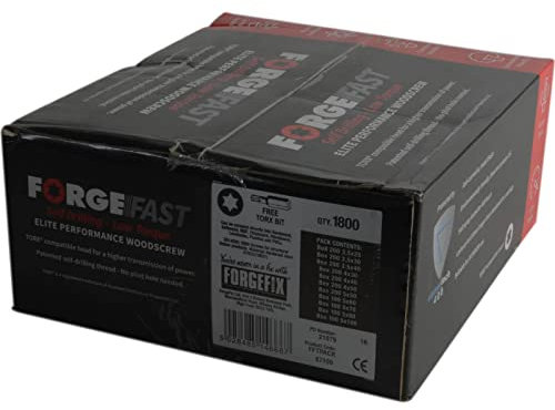 ForgeFast Elite Vis à bois à faible couple | Assortiment | Zinc jaune passivé | 1800 pièces