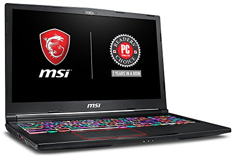 MSI GE63 Raider RGB-012 15.6 120Hz 3ms Performance Gaming Laptop GTX 1060 6G i7-8750H (6 Cores) 16GB 128GB SSD + 1TB Per Key RGB KB, VR Ready, Metal Chassis, Windows 10 64 bit