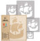 NAKLEO Schablonen Malen für Kinderzimmer, 5 Stück Set 9x9 bis 34x34cm Schiff Pirat Korsar, Wiederverwendbare Kunststoff Malvorlage Raumdekoration, Basteln DIY Wand Möbel Papier Stoff